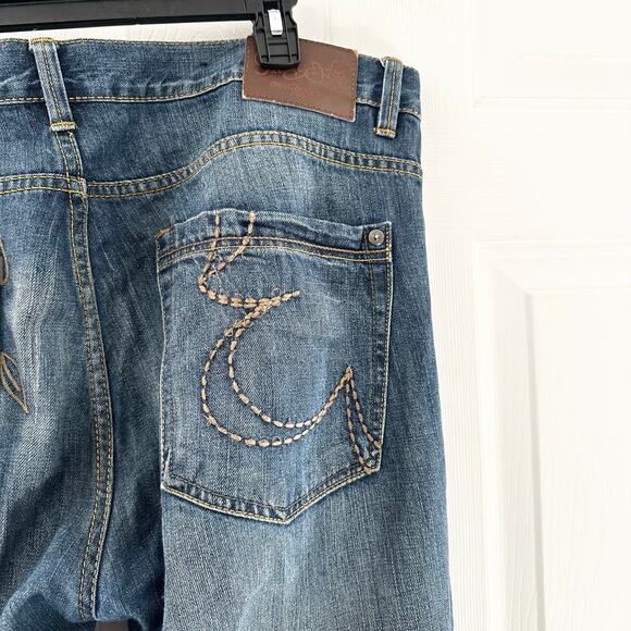 Marc Ecko Vintage Y2K Standard Embroidered Pocket Cut & Sew Skull Denim Jeans 38 - Picture 8 of 11
